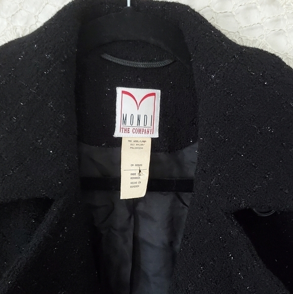 Vintage 80s Mondi Wool Blend Metallic Sparkle Double Breasted Cropped Blazer - Picture 4 of 7